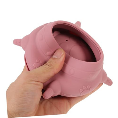 POPETPOP Puppy Milk Station with Pacifiers Silicone Nursing Bowl for Multiple Pets Durable Rabbit and Puppy Feeder Easy to Use Indoor Feeding