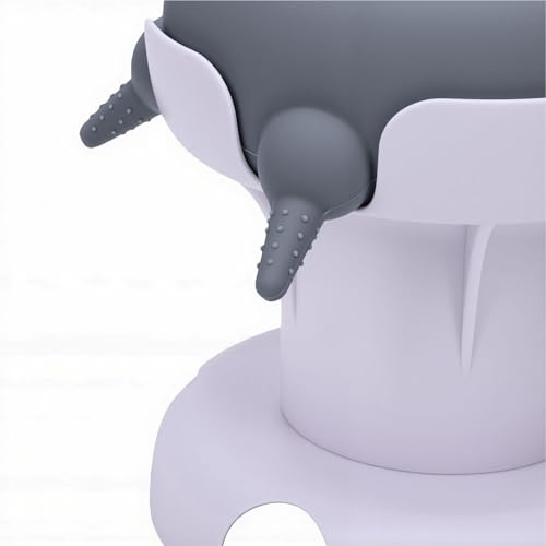 Pssopp Feeding Supplies Silicone Puppy Nursing Station Puppy Feeder Milk Bowl with 4 Nipples for Newborn Rabbits Kittens Other Animals Pet Milk Feeder Station, Pet (Grey) - color: Grey