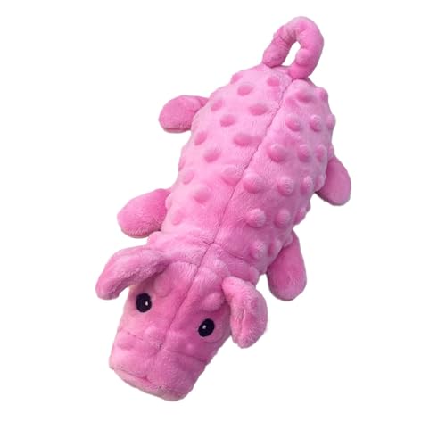 Squeaky Dog Toys Plush Dog Toy with Crinkle Paper Stuffed Durable Dog Chew Toys for Small Middle and Large Dogs Pig Pink - color: Pig Pink