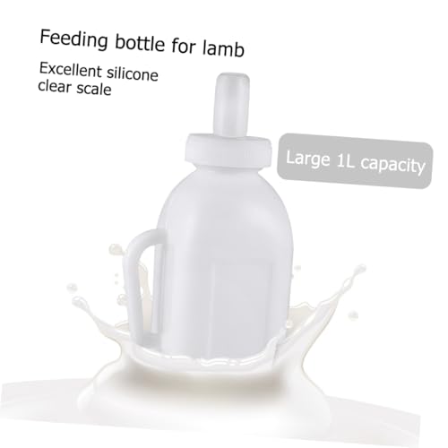 3-Pack Plastic Lamb Feeding Bottle with Silicone Teats for Newborn Lambs Sturdy Easy to Clean Feeding Supplies