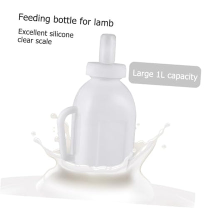 3-Pack Plastic Lamb Feeding Bottle with Silicone Teats for Newborn Lambs Sturdy Easy to Clean Feeding Supplies