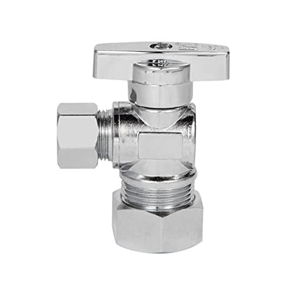 Heavy Duty Angle Stop Valve 1/2" Nom (5/8" OD) Comp x 3/8" OD Comp, 1/4-Turn Operation，High quality lead-free brass (2PCS) - size: 2 Pack 5/8" OD Comp x 3/8" OD Comp