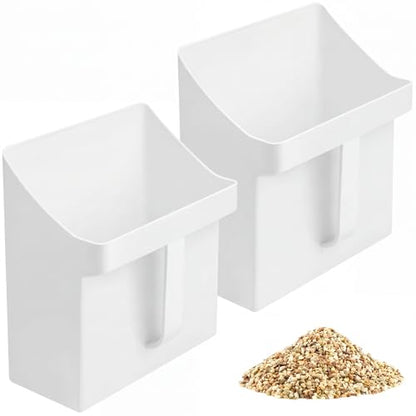 Relaxweex 2 Pcs 4 Quart Large Feed Scoop(White) - color: White