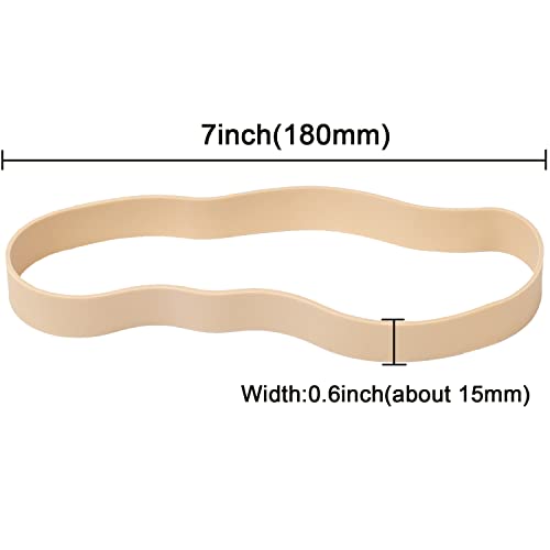 AIWOQI Rubber Bands Size#107 Heavy Duty Big Wide rubber band 30PCS Elastic Bands for Office Supply Trash Can File Folders Litter Box Rubber Bands (Light brown) - color: Light brown