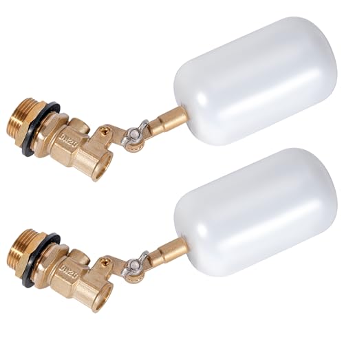 Float Valve 3/4 inch, Brass Water Float Valve with Adjustable Arm, Float Ball Valve Automatic Fill and Water Level Control for Water Trough,Fountains,Water Tank,Ponds,Pool,Aquariums - color: 3/4 in