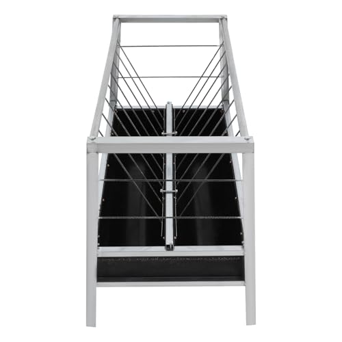 Pasture Grain & Hay Feeder, 43 Gallon Capacity Livestock Feeder, Goats, Calves, Cow, Hay Feeder, Steel Frame & Deeper Feeding Pan