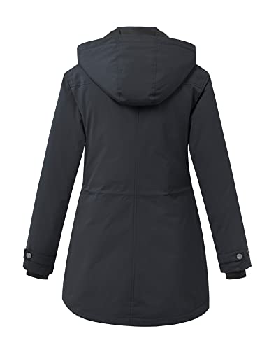 WenVen Women's Waterproof Winter Coats Warm Thicken Puffer Jackets with Detachable Hood - color: Grey, size: Large