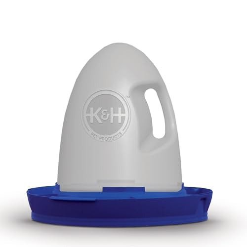 K&H Pet Products Thermo-Poultry Waterer 2.5gal. (Heated) Gray 60 Watts - No Roost Top & Non-Spill Refill