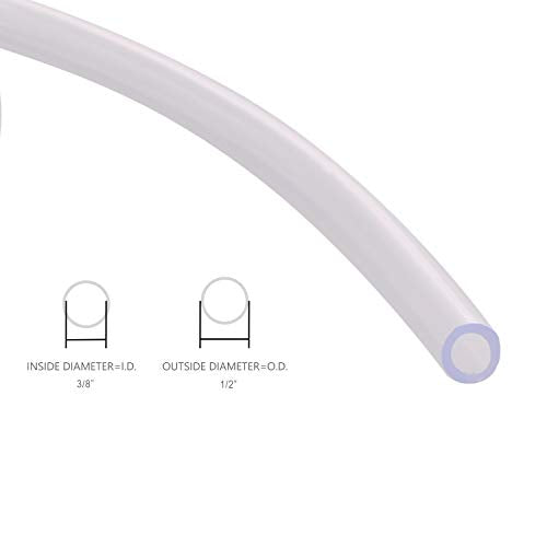 DERNORD PVC Tubing 3/8"ID X 1/2"OD Flexible Clear Vinyl Hose 100 Feet for Food Grade - size: 100 Feet, style: 3/8"ID X 1/2"OD