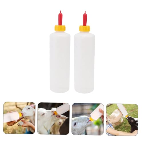 2sets Small Livestock Feeding Supplies Goat Sheep Calf Puppy Milk Bottles Easy Cleaning Maintenance