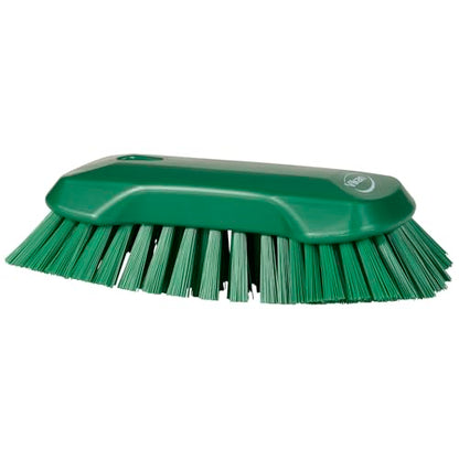 Vikan 38942 Extra Large Hand Brush, Multifunctional, Slip-Resistant Cleaning Tool, Extra Stiff Polypropylene & Polyester Bristle, 9.1", Green - color: Green