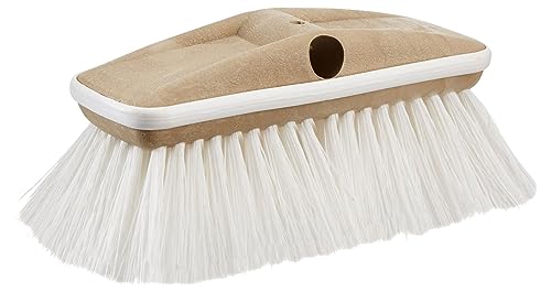 STAR BRITE Premium Stiff Bristle 8" Brush Head W/Bumper - Dual Connections Fit Either Standard 3/4" Threaded Poles or Extend-A-Brush Handles (Coarse) (White) (040163) - color: White, size: Deluxe 8" Brush