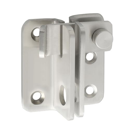 Alise Flip Latch,Gate Latches Slide Bolt Latch Safety Door Lock Catch for Barn Cabinet Pet Cage Fence Bathroom Garage Window,Heavy Duty Stainless Steel Gate Hardware Locks,Brushed Nickel MS3006R-LS - color: Brushed Nickel, size: Large Size