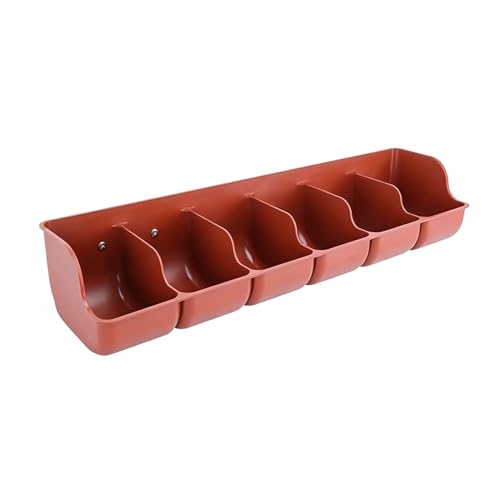 Smooth Plastic Small Piglet Feeder, Multi-Compartment Water Trough with Semi-enclosed Design, Livestock Feed Trough for Duck, Chicken(Red L65cm/25.6") - size: Red L65cm/25.6"