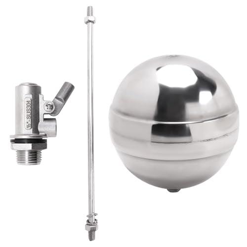 Stainless Steel Float Ball Valves - 1/2" NPT Male Thread Flow Control Float Sensor Valve Automatic Water Level Control Float For Tank Pond Water Tower (pack of 2) - size: 0.5 Inch