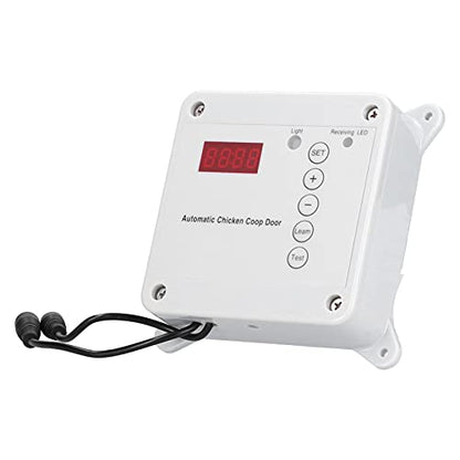 Automatic Chicken Coop Door Opener, Light Sensor and Remote Control with Timer and Anti Pinch Design, for Swing Doors 230 1000mm (US Plug)