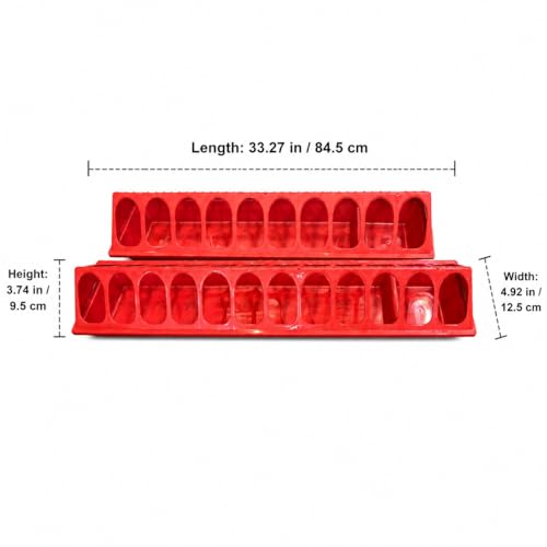 Hanging Chicken Feeder, Galvanized Steel Feeder, Long Trough Design, Chicken Feeders and Waterers, 84.5cm Long (24 Holes) - size: 84.5cm long (24 holes)