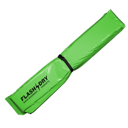 FLASHDRY Portable Spill Containment Berm, Folding Duck Pond 4' x 4', Reusable Oil, Fuel & Chemical Spill Containment Tray, UV-Resistant PVC, Heavy-Duty, Quick & Easy Setup, Garage & Industrial Use - color: Light Green