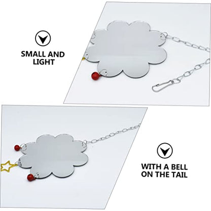 HANABASS Hanging Chicken Mirror Toy with Bell Interactive Cage Decoration for Poultry Encourages Curiosity and Exercise Easy to Install Durable Material