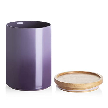 Sweejar Ceramic Food Storage Jar, Stackable Kitchen Canisters, Containers with Airtight Seal Wooden Lid for Serving Coffee Bean, Flour, Tea, Cookies, Spice and More - 58 Fl Oz (Gradient Purple) - color: Gradient Purple, style: 58 Fl Oz (5.2"x7.8")