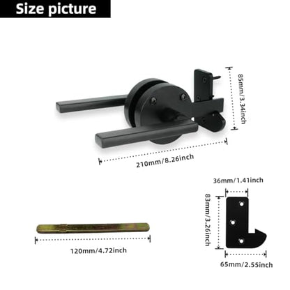 Double Sided Gate Latch for Wooden Fence Heavy Duty Swinging Door Latch Self Locking Gate Latch Gate Hardware for Wood Gates (RH Door Lock)