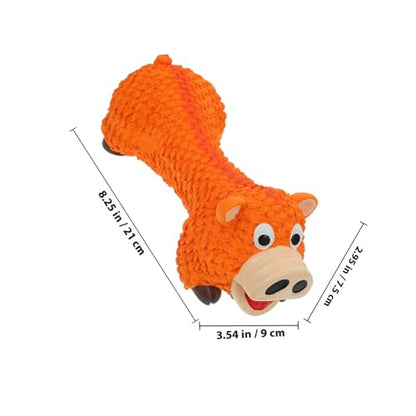 Dog Chew Pig Shape Latex Sturdy Teething for Puppies and Large Dogs Orange Interactive Pet for Teeth Grinding and Biting Training