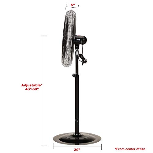TPI Corporation CACU30P, 30-Inch High Velocity Non-Oscillating Pedestal Mount Fan for Commercial & Industrial, Garage, Gym, Outdoor, Patio, 120 Volt - size: 30”, style: Pedestal