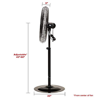TPI Corporation CACU30P, 30-Inch High Velocity Non-Oscillating Pedestal Mount Fan for Commercial & Industrial, Garage, Gym, Outdoor, Patio, 120 Volt - size: 30”, style: Pedestal