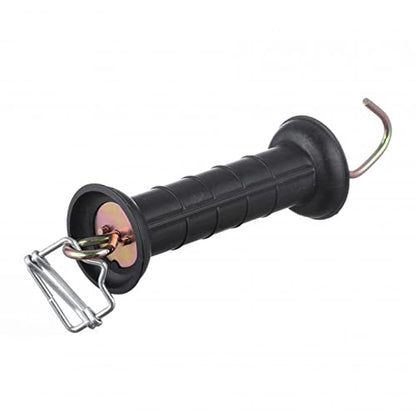 Q'mark 2 Pack Electric Fence Gate Handle with Poly Tape Buckle, Spring Handle, Black, 10 Inch x 2.3 Inch x 1.6 Inch