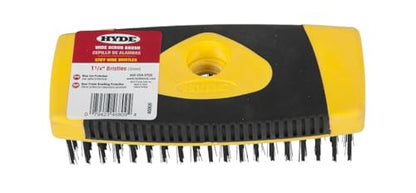 Hyde Tools 46809 1-1/4" Wire Bristle Scrub Brush, 2-Pack | Heavy-Duty Carbon Steel Wire Brush for Rust, Paint, Scale & Dirt Removal | Pole-Attachable Acme Thread