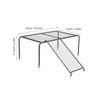 balacoo Rutin Chicken Coop Platform with Ladder Hollow-Out Iron Roosting Rack for Poultry Care Indoor Outdoor Habitat Supply 10.62X5.90X4.52 Inches