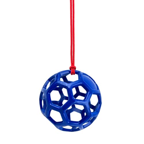 Farm Stall Hanging Feeder Toy Ball for Horses, Goats, Sheep – Durable TPR Feeding Ball, Hay Feeder for Animal Enrichment, Stretch-Resistant Design (Blue) - color: blue