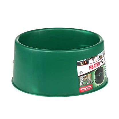 Farm Innovators P-60 1.5 Gallon 60 Watt Electric Heated Pet Water Bowl with Thermostatic Control and Anti Chew Cord, Green (2 Pack) - size: 6 Qt