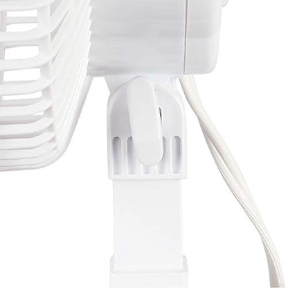Hurricane Classic 6 Inch Clip Fan, 2 Speed Portable Desk Table Fan with Tilt, White - style: 6" Classic Clip Fan