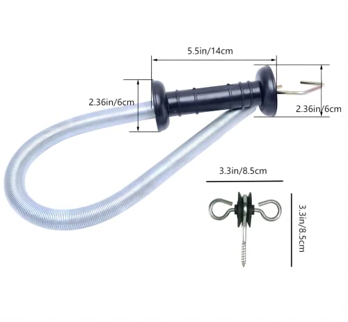 2 Set Electric Fence Spring Gate Kit 16.4ft | Open/close gate without power off. High tensile galvanized spring