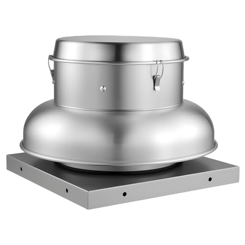 VEVOR Roof Exhaust Fan, 900CFM & 1500CFM Adjustable Speed Control Attic Vent Fan with High-Power Motor, 21inch Fan Base Heavy-Duty Aluminum Alloy, Compact for Garage,Kitchen,Bathroom,Silver - size: 900CFM & 1500CFM