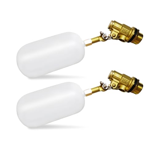 Float Valve 1/2 inch,2Pcs Brass Float Valve with Adjustable Arm Livestock Water Tank Float Valve Switch Shut Off Pool Auto Fill Valve for Livestock Trough Fountain Pool Pond