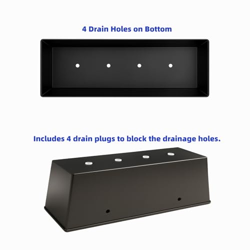 3 Pack 6 Qt Metal Feed Trough for Goats & Ducks, Heavy Duty Iron Hanging Livestock Feeder with Drain Holes & Plugs, Fence/Wall Mount Manger for Sheep, Piglets, Deer & Poultry
