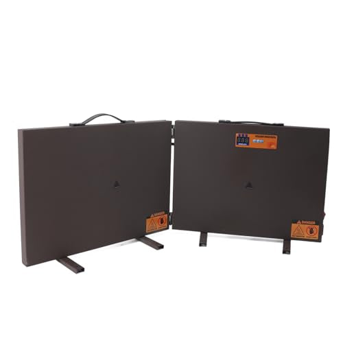 Foldable Chicken Coop Heater – Radiant Heat Panel with Digital Display, Remote Control & Timer, Bite Wire, for Chicks, Poultry & Small/Medium Pets, Brown (US Plug)