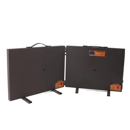 Foldable Chicken Coop Heater – Radiant Heat Panel with Digital Display, Remote Control & Timer, Bite Wire, for Chicks, Poultry & Small/Medium Pets, Brown (US Plug)