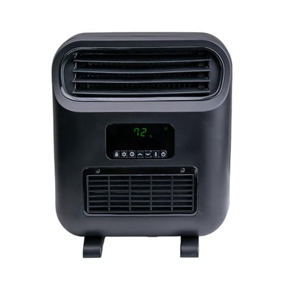 Comfort Zone 14" Wall Mount & Freestanding Space Heater – 1500W Electric Heater with Remote, Digital Thermostat, ECO Mode & 12H Timer – Portable or Wall-Mounted Floor Fan - size: 14-inch