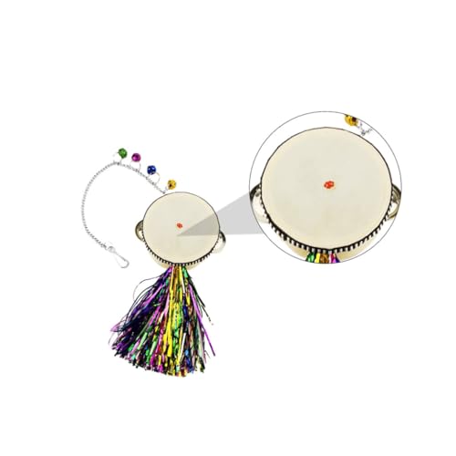 YARNOW Chicken Mirror for Hens and Roosters Durable Stainless Steel Double Sided Drum Increases Activity and Reduces Boredom Easy to Install with Hanging Chain