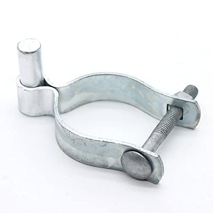 2 Pack Chain Link Fence Gate Post Hinge for 2-3/8" Outside Diameter Post/Pipe, Pressed Steel Hinge, Galvanized Chain Link Gate Male, Nut/Bolt Included - size: 2-3/8
