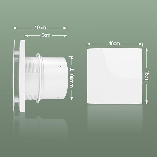 Exhaust Fan Wall Mounted Bathroom 4 Inch with Remote Control Low Noise EC Motor, Easy Glass/Wall Installation, Variable Speed,Suitable for Ventilation in Rooms, Homes, Garages, and Attics - size: APC10-J-4in