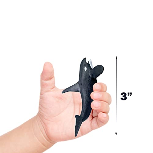 Sharks Figures Sea Animals Whale Toys Set Ocean Animal Action Figures, Great for Kids Bath Toys, Beach Toy, Cake Topper and Party Favors, Gifts, Prizes, Rewards (12 PCS) - color: Sharks