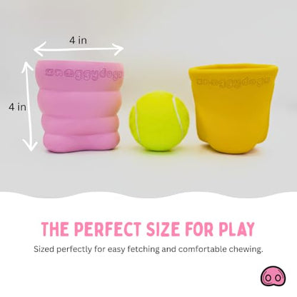 Oinker Treat Puzzle Dog Toy – Heavy Duty Natural Rubber Chew Toy for Aggressive Chewers – Dual-Hole Interactive Treat Dispenser – Durable Pink Pig Enrichment Toy – Designed in Seattle, WA