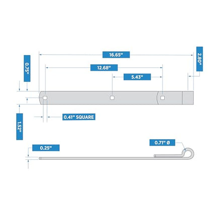 National Hardware N168-336 Gate Strap Hinge 16 in Zinc-Plated WeatherGuard Protection for Wood Fence Gates Outdoor Farm Gate Hardware Metal Strap Hinges Hot-Rolled Steel - size: 16 Inch x 3/4 Inch