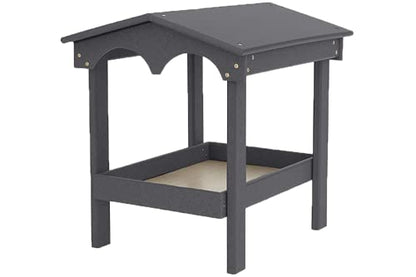 DutchCrafters Recycled Plastic Poly Large Covered Ground Fly Through Raised Platform Bird Feeder with Mesh Seed Tray - USA Amish Made (Dark Gray) - color: Dark Gray