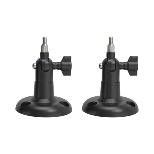 Holicfun 360° Adjustable Indoor/Outdoor Security Camera Wall Mount - Universal 1/4"-20 Thread Mounting Bracket for Ring, Blink, Eufy, Google Nest, Arlo, Wyze & More - Black, 2-Pack - color: Black, size: 2 Pack