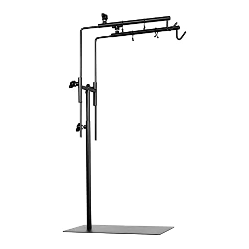 BETAZOOER Dual Reptile Lamp Stand Metal Adjustable Lamp Holder Light Fixture 15.5-37.5 Inch Reptile Glass Terrarium Amphibians/Terrestrial Vivarium